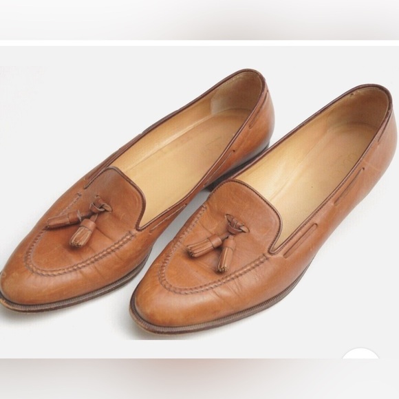 Gucci Shoes - Gucci Tan Leather Tassel Loafers Women's Classic Vintage Size 9AA